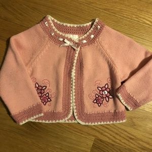 Nannette Baby Girl 24 Mo Knit Crochet Pink Floral